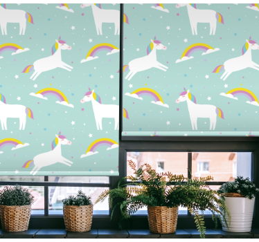 Cortina roller infantil unicornios míticos y arcoíris - TenVinilo