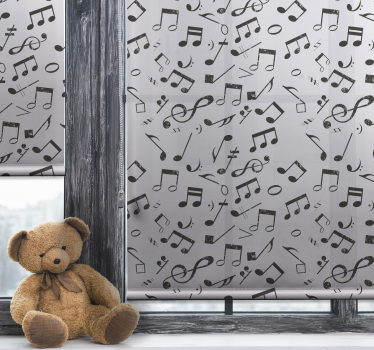 Cortina roller infantil cascada de notación musical - TenVinilo