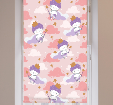 Cortina roller infantil princesas adorables y nubes - TenVinilo