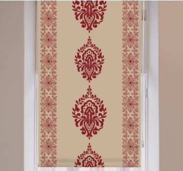 Cortina roller elegante motivos florales rojos - TenVinilo