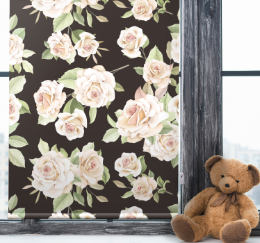 Cortina roller floral elegante tema de rosas - TenVinilo
