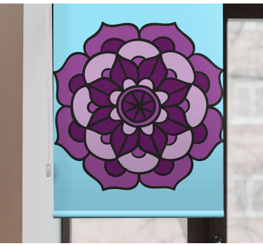 Cortina roller floral flor morada intrincada - TenVinilo