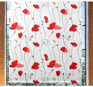 Cortina roller floral floración elegante - TenVinilo