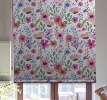 Cortina roller flores elegancia con estampado floral - TenVinilo