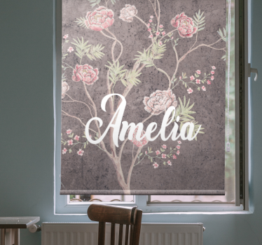 Cortina roller flores elegancia floral personalizada - TenVinilo