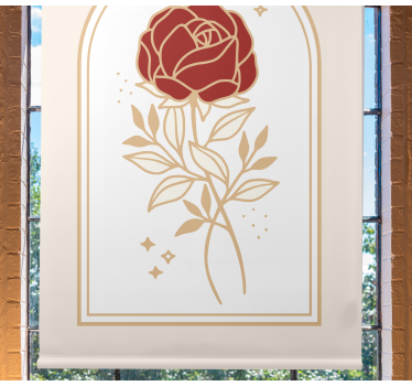 Cortina roller elegante rosa arqueada beige - TenVinilo