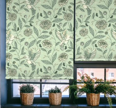 Cortina roller flores encantador diseño floral - TenVinilo