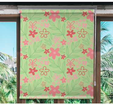 Cortina roller flores encantador tema floral - TenVinilo
