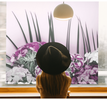 Cortina roller flores hermoso arreglo floral - TenVinilo