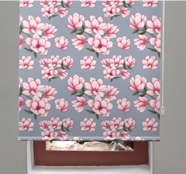 Cortina roller flores patrón de flor de magnolia - TenVinilo