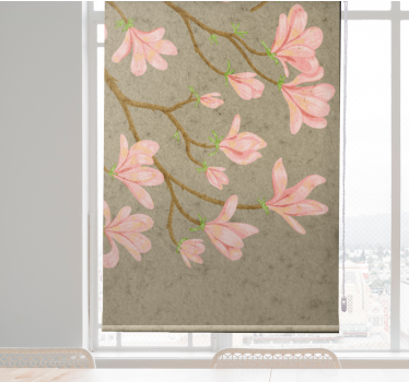 Cortina roller flores suaves flores rosas - TenVinilo