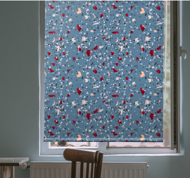Cortina roller textura terrazo geométrico azul - TenVinilo