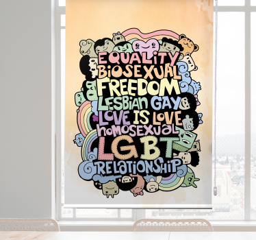 Cortina roller frase afirmación de amor lgbtq+ - TenVinilo