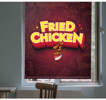 Cortina roller frase delicia de pollo frito - TenVinilo
