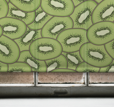 Cortina roller frutas patrón de kiwi en rodajas - TenVinilo