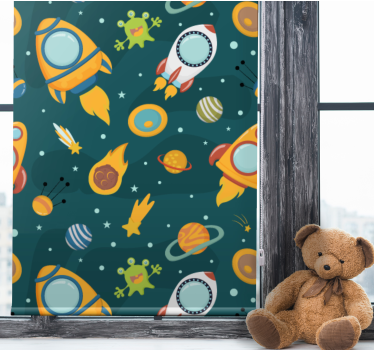 Cortina roller infantil tema de aventura espacial - TenVinilo