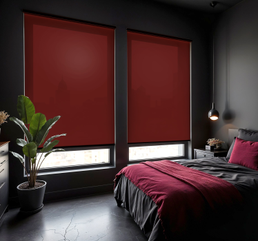 Cortina roller habitación matrimonio rojo cereza - TenVinilo