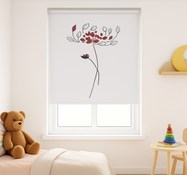 Cortina roller infantil boceto botánico minimalista - TenVinilo
