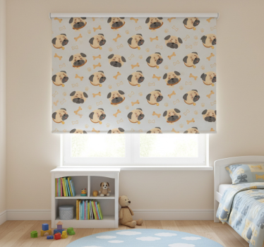Cortina roller infantil cachorros bulldog inglés - TenVinilo