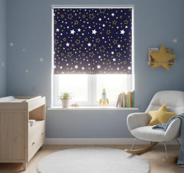 Cortina roller infantil cielo nocturno con estrellas - TenVinilo