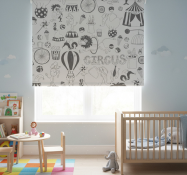 Cortina roller infantil con diseño de circo - TenVinilo