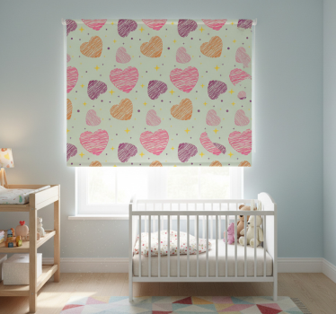 Cortina roller infantil corazones rosas - TenVinilo