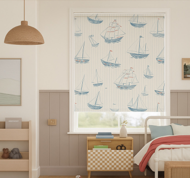 Cortina roller infantil dibujo de diseño de barcos - TenVinilo
