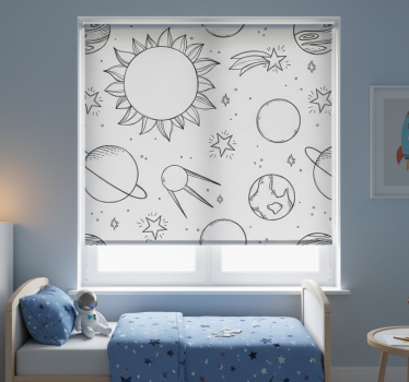 Cortina roller infantil dibujo espacial - TenVinilo