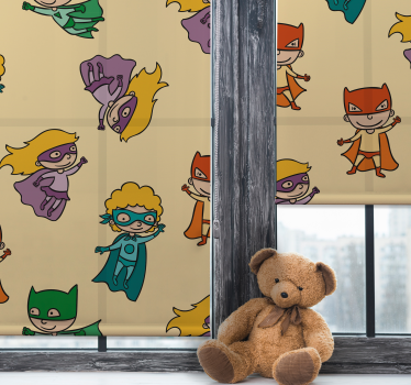 Cortina roller infantil dibujos animados de superhéroes - TenVinilo