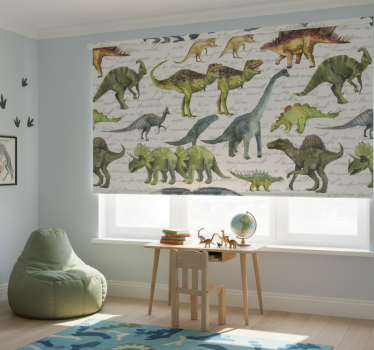 Cortina roller infantil dinosaurios realistas - TenVinilo