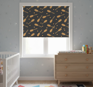 Cortina roller infantil raquetas naranjas - TenVinilo