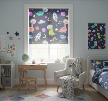 Cortina roller infantil diseño tierno de dinosaurios - TenVinilo