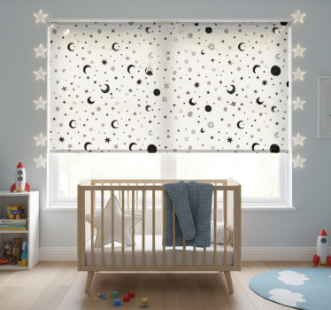 Cortina roller infantil espacio exterior con estrellas - TenVinilo