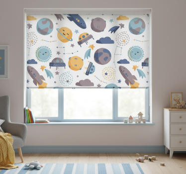Cortina roller infantil espacio feliz - TenVinilo
