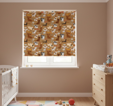 Cortina roller infantil estampado de perritos adorables - TenVinilo
