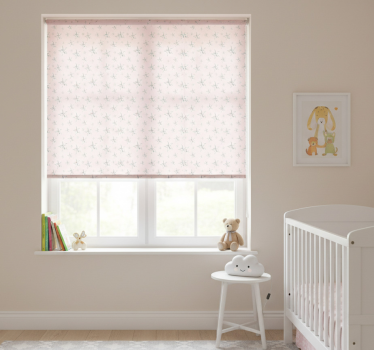 Cortina roller infantil estrellas blancas fondo rosa - TenVinilo