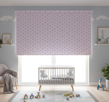Cortina roller infantil estrellas minimalistas grises - TenVinilo