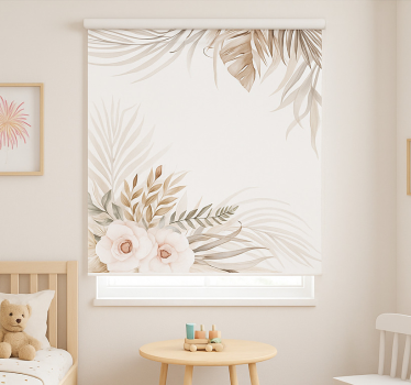 Cortina roller infantil flores elegantes de estilo bohemio - TenVinilo