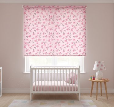 Cortina roller infantil flores rosadas lindas - TenVinilo