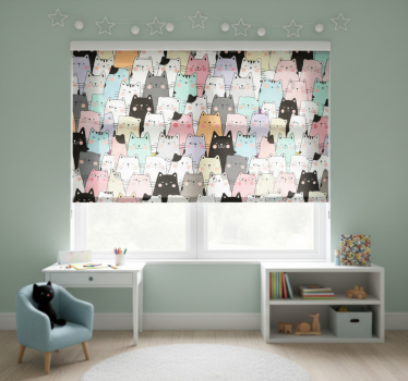Cortina roller infantil gatos - TenVinilo