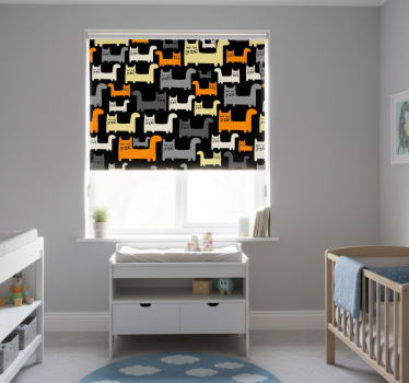 Cortina roller infantil gatos grises - TenVinilo