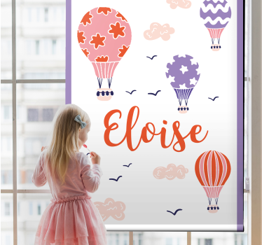 Cortina roller infantil globos aerostáticos personalizados - TenVinilo