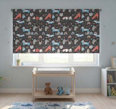 Cortina roller infantil ilustración de perros adorables - TenVinilo