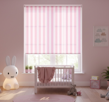 Cortina roller infantil interior a rayas rosas - TenVinilo