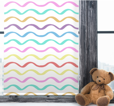 Cortina roller infantil líneas onduladas de colores - TenVinilo