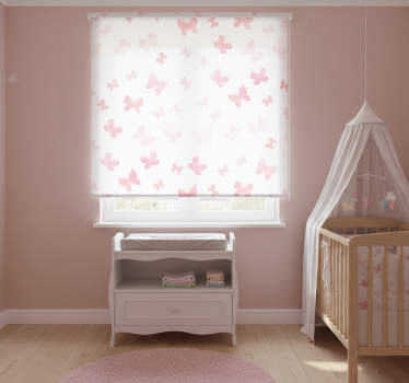 Cortina roller infantil mariposas rosas - TenVinilo