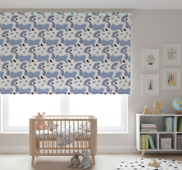 Cortina roller infantil modelo memphis color fondo blanco - TenVinilo