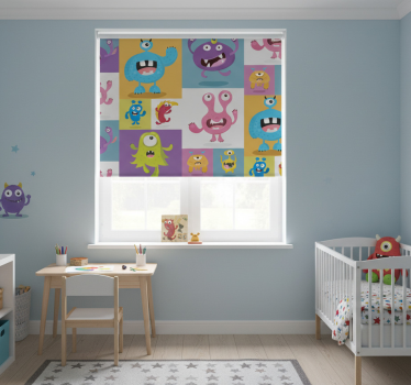 Cortina roller infantil monstruos adorables - TenVinilo