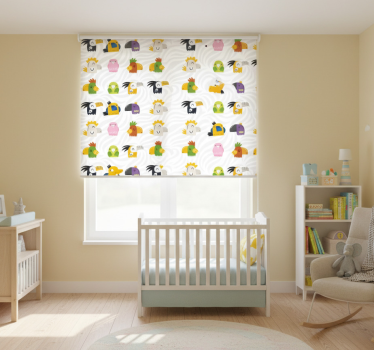 Cortina roller infantil mural de monstruo alegre - TenVinilo