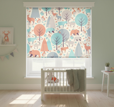 Cortina roller infantil paisaje del bosque nórdico - TenVinilo